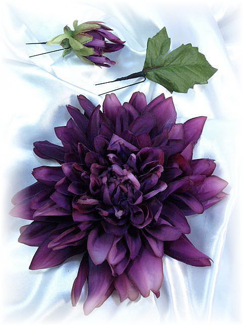 コサージュ 髪飾りの専門店 あーとみゆき コサージュ 髪飾り 両用タイプ プリンセスダリア パープル