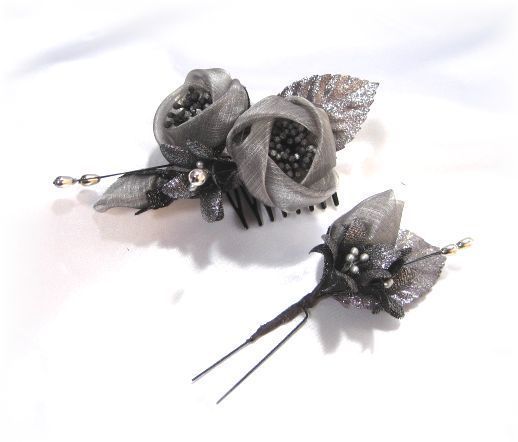 S-2041 和・洋両用髪飾り　大小２点セット（ゴールド）