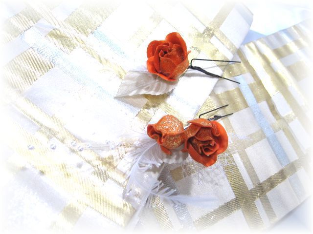 S-1021 和・洋髪飾り＜薔薇＞Uピン大小２本セット