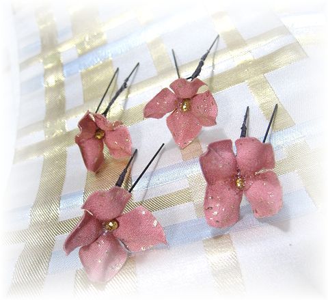 S-1012 和装髪飾り＜紫陽花＞Uピン４本セット（９Ａ０７）