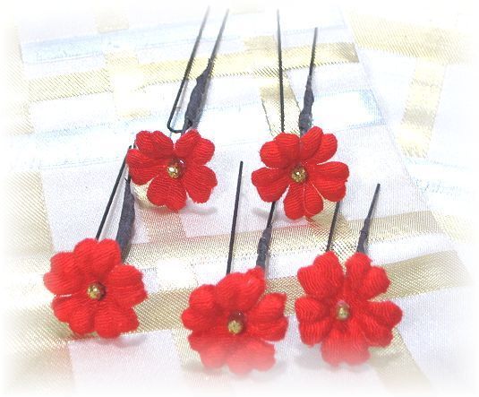 S-1017 和装髪飾り＜桜草＞Uピン５本セット（９Ａ１２）