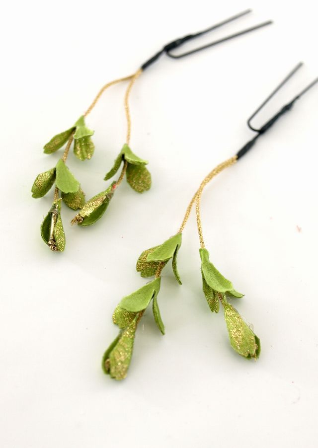 コサージュ 髪飾りの専門店 あーとみゆき S 1013 和装髪飾り 藤 Uピン２本セット ９ａ０８ 若草 グリーン