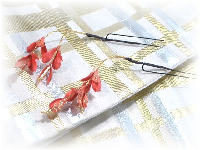 S-1013　和装髪飾り＜藤＞Uピン２本セット（９Ａ０８）
