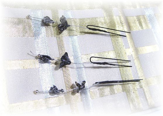 S-1014　和装髪飾り＜青葛＞Uピン３本セット（９Ａ０９）
